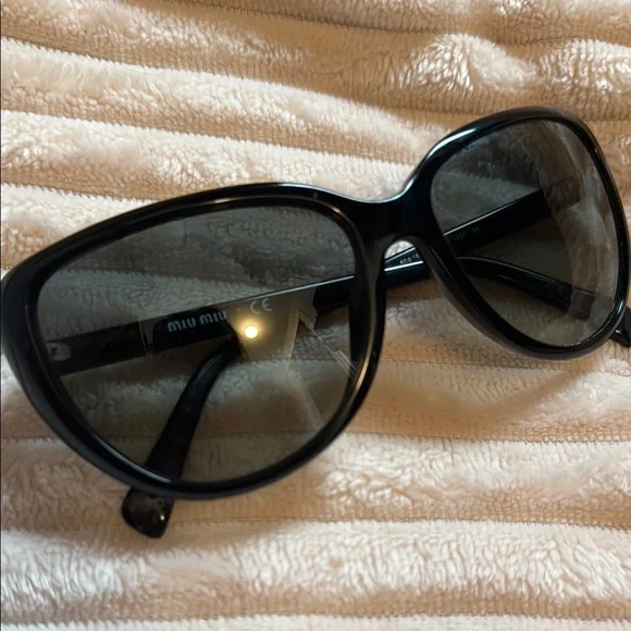 Miu Miu | Accessories | Miu Miu Glossy Black Sunglasses  display picture 1